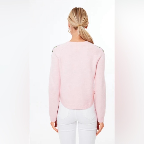 Tuckernuck HYACINTH HOUSE Pink Floral Embroidered Lilah Sweater Size Small - Picture 4 of 14